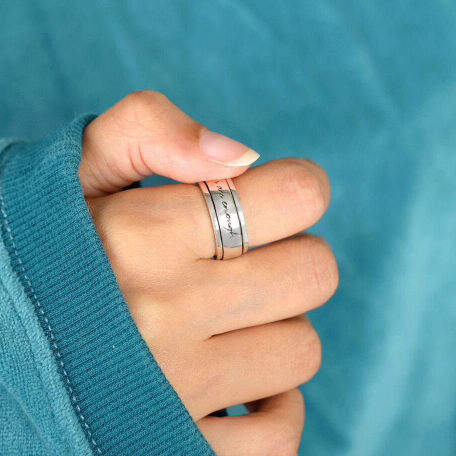 I Am Enough Ring Women's Inspirational Stainless Steel Ring